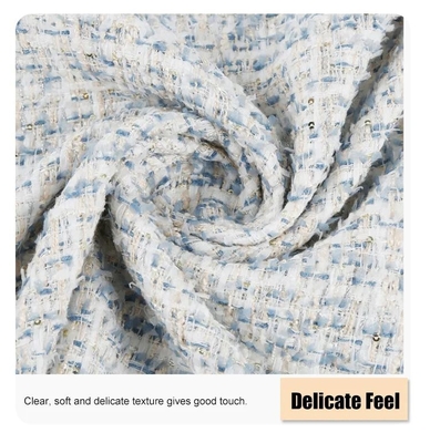 कपड़े के सोफे के लिए सूती ऊन पॉलिएस्टर असबाब चमकदार प्लेड फैंसी ट्वीड कपड़ा
