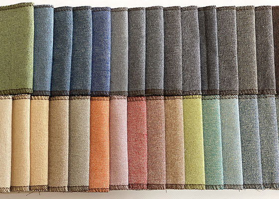यार्न रंगे कपड़े फर्नीचर सोफे के लिए कई रंगों के 100% पॉलिएस्टर कपड़े लिनन सूती कपड़े